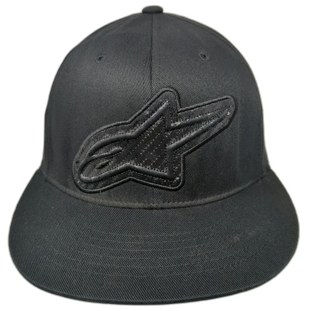 Alpinestars Baseball Cap Black XL Fitted Flexfit Tonal Logo Motorcycle Hat